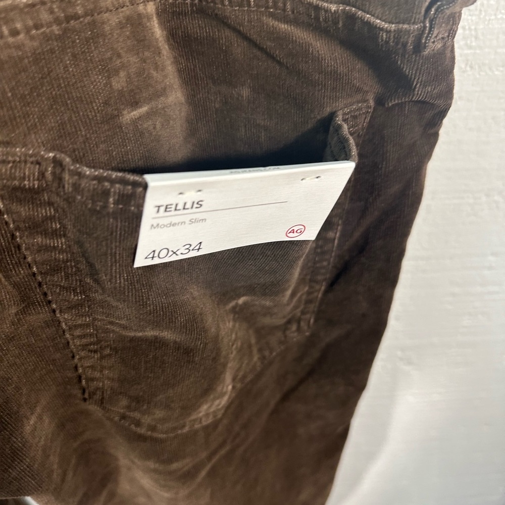 AG Brown Corduroy Tellis Modern Slim Brown Pants Size 40x 34 NWT - Picture 9 of 14